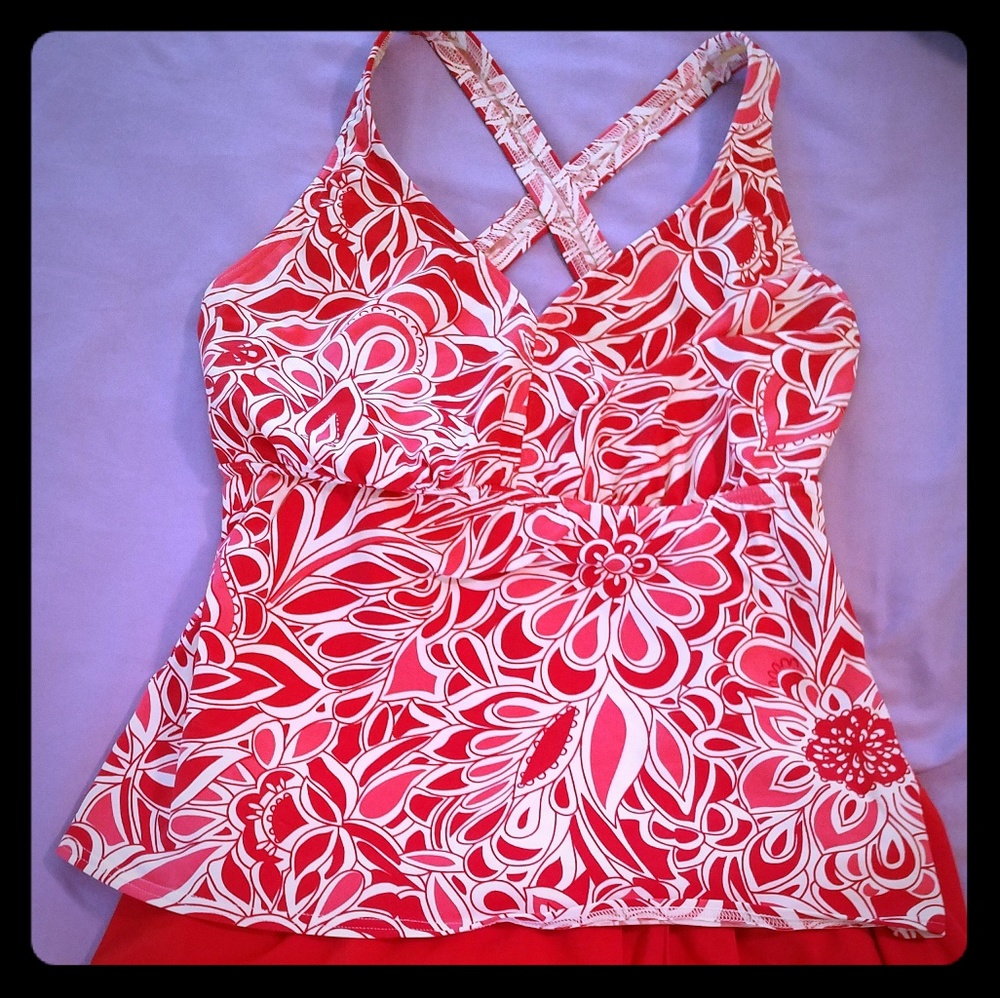 GUC Lands End Underwire tankini with skirted botto